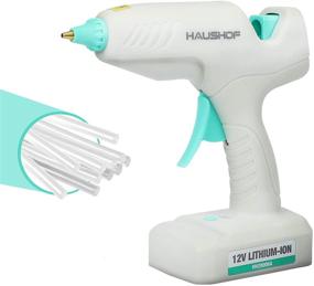 img 4 attached to 🔌 Cordless Hot Glue Gun Kit with 20pcs Full Size Glue Sticks, Fast Preheating, 60W High Temp, Lithium-ion Hot Melt, DIY Projects, Arts, Crafts, Quick Repairs, Home Decoration - HAUSHOF