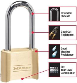 img 3 attached to Master Lock 175DLH: Set Your Own Combination Padlock with 2-1/4in. Shackle & Elegant Brass Finish