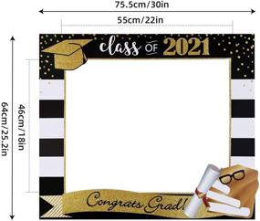 img 2 attached to 🎉 Gold Glitter Graduation Party Decoration Supplies 2021 - Large Graduation Photo Booth Props and Selfie Frame Set for College and High School Graduates, 9 Counts