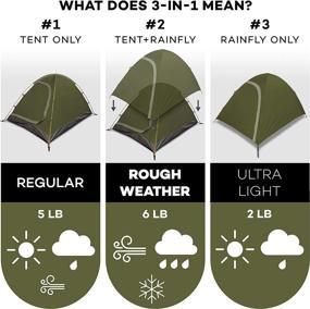 img 3 attached to 🏕️ REVALCAMP Two Person Tent: Waterproof & Windproof 4 Season Camping Tent - Durable, Easy Set-up - Ideal for Backpacking & Hiking