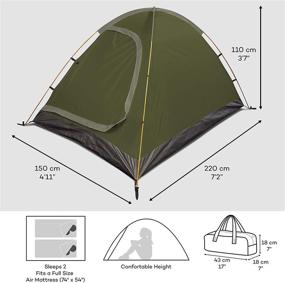 img 2 attached to 🏕️ REVALCAMP Two Person Tent: Waterproof & Windproof 4 Season Camping Tent - Durable, Easy Set-up - Ideal for Backpacking & Hiking