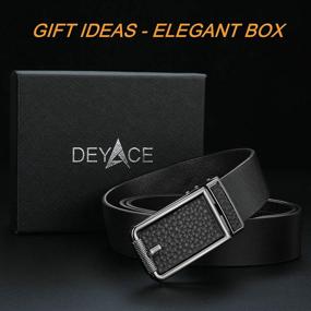 img 1 attached to 👔 Ultimate Ratchet Vegetable Leather Adjustable Men's Accessories by DEYACE: A Must-Have for Style and Functionality