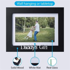 img 2 attached to Klikel Daddy's Girl Picture Frame - Express Your Love for Dad with a Beautiful Black 👨 Wood Frame - Perfect for 4x6 or 5x7 Photos - Versatile Wall Mount and Table Desk Display