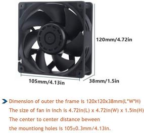 img 1 attached to 🌀 High-Speed Dual Ball Bearing 12V DC Cooling Fan - GDSTIME 12038 12cm 120mm x 38mm 4500rpm Big Air Flow 5 Inch