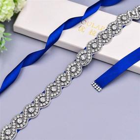 img 1 attached to 💎 Beaded Wedding Crystal Accessories for Women's Belts - Azaleas Womens Collection