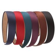 🎀 loneedy 6 pack of non-slip ribbon hairbands for women - 1 inch wide hard headbands (deep color) logo