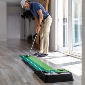 img 2 attached to 🏌️ Enhance Your Golf Skills Anywhere with the Nicheo 8.2 ft x 11.8 inch Portable Putting Green: Indoor/Outdoor Golf Practice Mat with Auto Ball Return