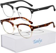 👓 2 pairs of tanlys blue light blocking glasses for computer eye strain [relief for dry & sore eyes], anti-uv to reduce headache, stylish gaming bluelight blocker eyewear for men and women (black tortoise) logo