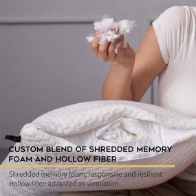 img 2 attached to 🌙 YnM Shredded Memory Foam Adjustable Pillow: Ideal for All Sleep Positions, Complete with Pillow Case, Standard Size