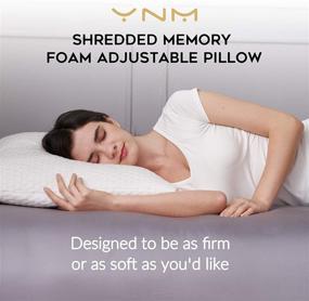 img 3 attached to 🌙 YnM Shredded Memory Foam Adjustable Pillow: Ideal for All Sleep Positions, Complete with Pillow Case, Standard Size