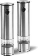 🧂 cole & mason 8" battersea electric salt and pepper grinder set - stainless steel, battery operated mill logo