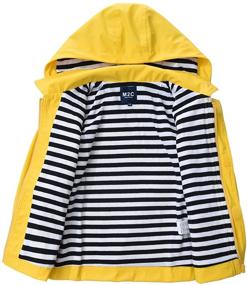 img 2 attached to 🧥 Stylish and Waterproof: M2C Boys Girls Hooded Rain Jacket with Cotton Lining - Ideal Windbreaker