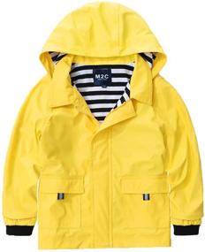 img 4 attached to 🧥 Stylish and Waterproof: M2C Boys Girls Hooded Rain Jacket with Cotton Lining - Ideal Windbreaker