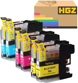 img 4 attached to 🖨️ HGZ 6 Color Compatible Ink Cartridge Replacement for Brother LC103 - Compatible with MFC J870DW J450DW J470DW J650DW J4410DW J4510DW J4710DW J6720 (2C+2M+2Y)