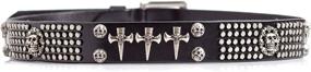 img 2 attached to Punk Leather Cross Skulls Black