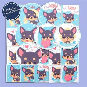 img 2 attached to 🐶 Navy Peony Lively Chihuahua Puppy Sticker Set (18-Pack) - Waterproof, Durable Stickers for Planners, Laptops, Water Bottles