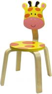 🦒 iplay, ilearn 10 inch kids solid hardwood animal chair, stackable wooden finish, preschool, daycare, bedroom, playroom, nursery seat, giraffe furniture stool for toddlers, children, boys, girls logo