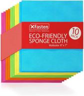 🧽 10-pack x fasten eco-friendly swedish sponge dish cloth, (multicolor) 8x7 inches - reusable cellulose sponge cleaning cloth, ideal paper towel replacement washcloth logo