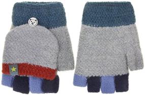 img 2 attached to Toddler Thermal Mittens Knitted Fingerless Girls' Accessories