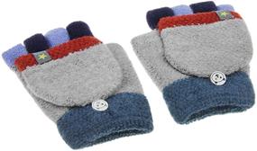 img 1 attached to Toddler Thermal Mittens Knitted Fingerless Girls' Accessories