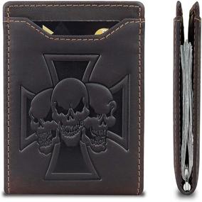 img 4 attached to LXFF Skull Wallet Genuine Blocking Men's Accessories