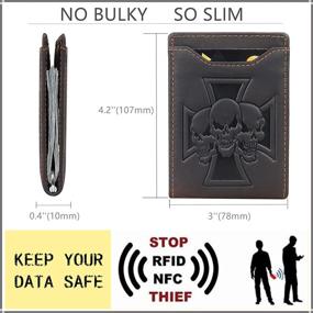 img 2 attached to LXFF Skull Wallet Genuine Blocking Men's Accessories