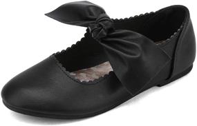 img 4 attached to 👧 DREAM PAIRS Girls Ballerina Flats with Mary Jane Style and Adorable Front Bow for Dress Shoes