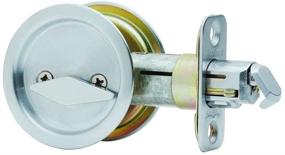 img 1 attached to 🔐 Kwikset 335 Round Pocket Door Lock, Polished Stainless Steel - Bed/Bath