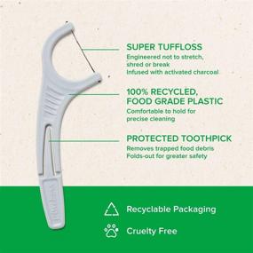 img 1 attached to Plackers Ecochoice Activated Charcoal Recycled Dental Flossers - 90 Count: Superior Eco-friendly Oral Care Solution