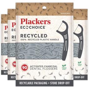 img 4 attached to Plackers Ecochoice Activated Charcoal Recycled Dental Flossers - 90 Count: Superior Eco-friendly Oral Care Solution