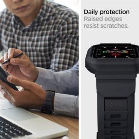 img 1 attached to Браслет и чехол Spigen Rugged Armor Pro для Apple Watch (44 мм серия 6/SE/5/4) - угольно-серый