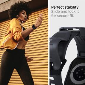 img 3 attached to Браслет и чехол Spigen Rugged Armor Pro для Apple Watch (44 мм серия 6/SE/5/4) - угольно-серый