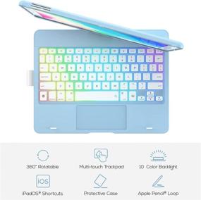 img 1 attached to 📱 Enhance Your iPad Experience: typecase Touch Keyboard Case with Trackpad for 10.2 inch iPad 2021 9th & 8th & 7th Gen, Air 3, Pro 10.5 | Slim 360° Protective Cover with Apple Pencil Holder & 10 Color Backlight