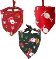 🐶 aupet 3-pack christmas dog bandanas | thanksgiving pet bandana | halloween pet triangle scarf neckerchief | washable dog bibs for dog and cat | professional bags логотип