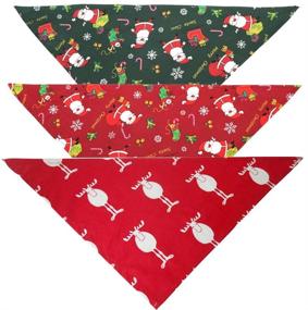 img 3 attached to 🐶 AUPET 3-Pack Christmas Dog Bandanas | Thanksgiving Pet Bandana | Halloween Pet Triangle Scarf Neckerchief | Washable Dog Bibs for Dog and Cat | Professional Bags