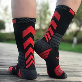 img 1 attached to Optimized Athletic Cushioned Compression Crew Basketball Socks 🏀 for Men and Women in Sports and Work Environment