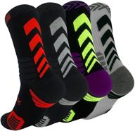 optimized athletic cushioned compression crew basketball socks 🏀 for men and women in sports and work environment логотип