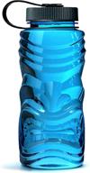 🌺 kona tiki hawaiian sports water bottle: premium leak proof wide mouth - bpa/bps free & eco-friendly - 30oz / 900ml logo