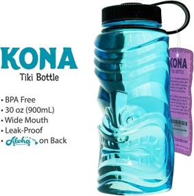 img 1 attached to 🌺 Kona Tiki Hawaiian Sports Water Bottle: Premium Leak Proof Wide Mouth - BPA/BPS Free & Eco-Friendly - 30oz / 900mL