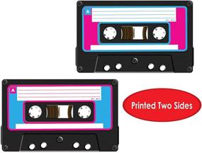 img 1 attached to 🎶 Multicolor Beistle Hanging Swirls - Casette Tape Design (1 Pack, 5 Pcs), 3.3-Inch