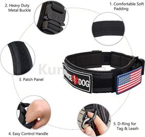 img 3 attached to 🐾 Tactical Dog Collar - Service Dog Collar with 3D Rubber Patch, USA American Flag Design - Military Dog Collar with Handle for Medium to Large Dogs (Size M-L-XL)