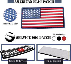 img 2 attached to 🐾 Tactical Dog Collar - Service Dog Collar with 3D Rubber Patch, USA American Flag Design - Military Dog Collar with Handle for Medium to Large Dogs (Size M-L-XL)