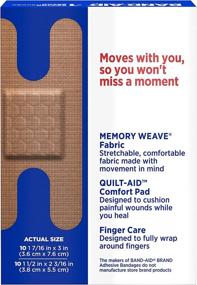 img 1 attached to Band-Aid Brand Flexible Fabric Adhesive Bandages with Quilt-Aid Technology for Comfortable Wound Care, Pack of 3