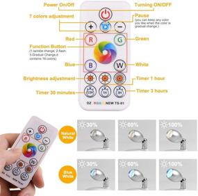 img 2 attached to 🌟 Prosperbiz RGB LED Spotlight: Battery Operated Accent Lights, Wireless Puck Light with Remote Control, Dimmable Uplight for Painting, Picture, Artwork, and Closet - Stick Anywhere! (2 Pack)