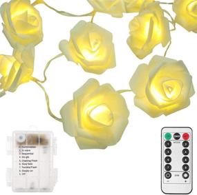 img 4 attached to 🌹 20 LED 7.2ft Rose Battery String Lights with Remote Control - 8 Modes Valentine's Decoration for Home, Holiday, Bedroom, Wedding, Party - Warm White Valentine Mother's Day String Lights