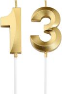 🎉 gold number 13 cake topper for 13th birthday decorations & party decoration with candles logo