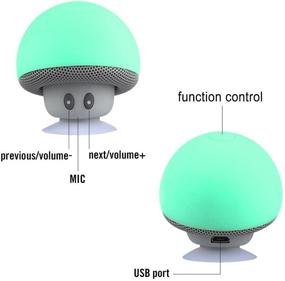 img 1 attached to 🍄 Портативная грибная колонка: TinyFin мини-беспроводная колонка Bluetooth с функцией присоски в зеленом цвете для смартфонов