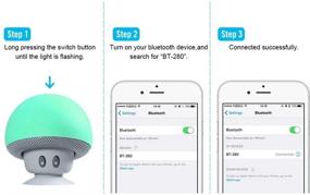 img 2 attached to 🍄 Портативная грибная колонка: TinyFin мини-беспроводная колонка Bluetooth с функцией присоски в зеленом цвете для смартфонов