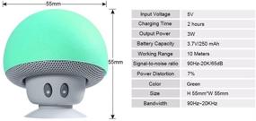 img 3 attached to 🍄 Портативная грибная колонка: TinyFin мини-беспроводная колонка Bluetooth с функцией присоски в зеленом цвете для смартфонов
