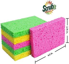 img 3 attached to 🧽 SCRUBIT Cleaning Scrub Sponge - 24 Pack for Kitchen Dishes, Pots, Pans, and More - Colors may Vary